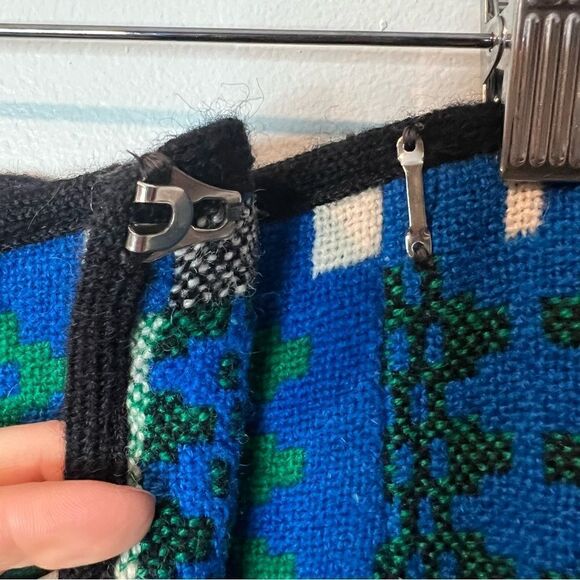 Unique David Designs Wrap Geometrical Print Wool Maxi Skirt Size XXS - Picture 8 of 13